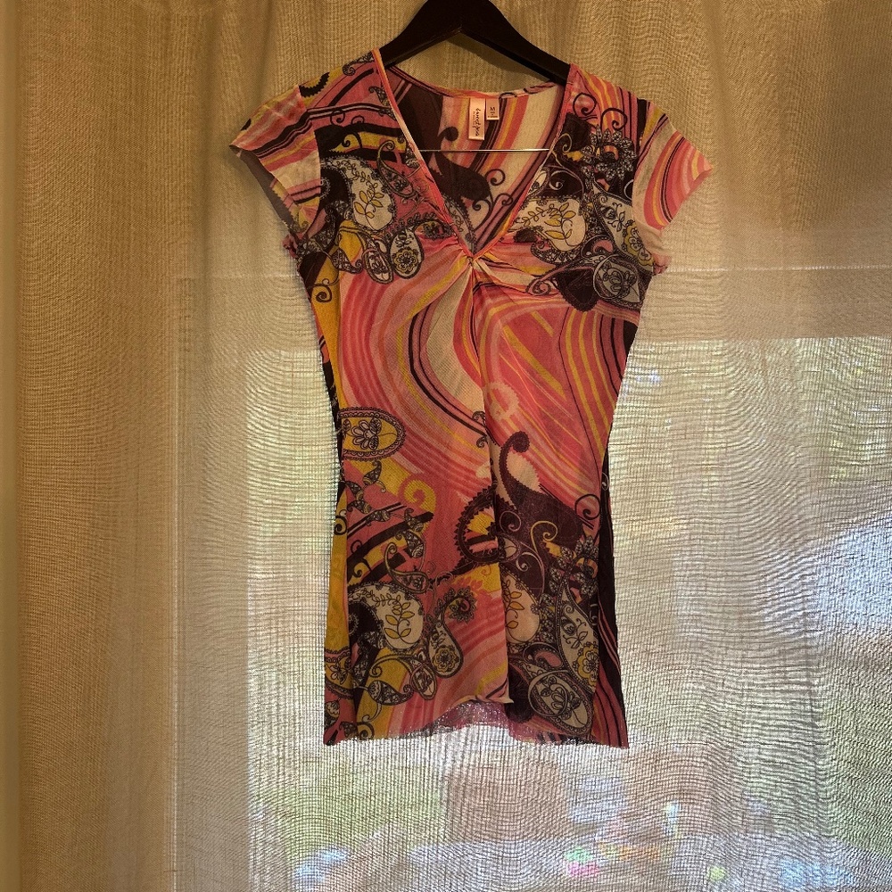 Sweet Pea Pink and Grey top